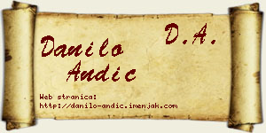 Danilo Andić vizit kartica